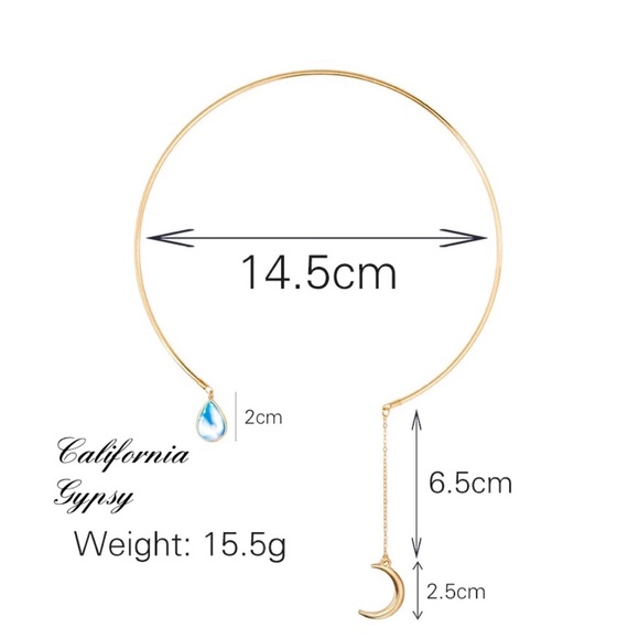 Gold Moon Crescent Choker - Picture 2 of 2